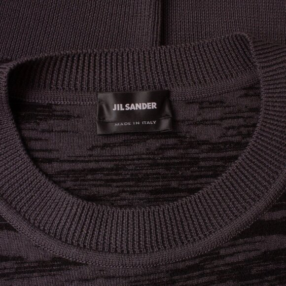 JIL SANDER Black Gray Wool Sweater size 50 (FINAL PRICE) - Picture 5 of 8